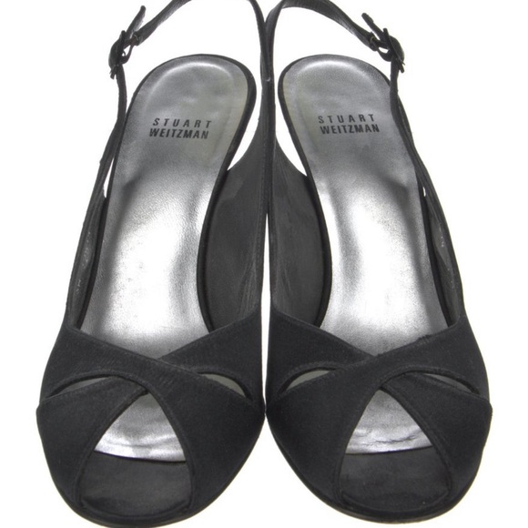 Stewart Weitzman Satin Cutout Accent Slingback Pumps
Size: 8 - Picture 3 of 6
